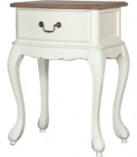 Mesa de noche un cajÃ³n blanca tapa roble